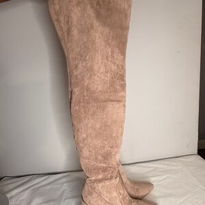 Cape Robbin Beige Over the Knee Boots